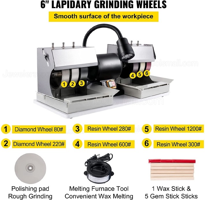 180W Lapidary Cabbing Machine Stone Gemstone Grinding Machine Jewelry Making Cabochon Machine